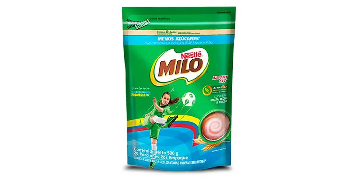 Empaque de MILO® NUTRI-FIT® como acompañamiento de los desayunos caseros 