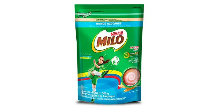 Empaque de MILO® NUTRI-FIT® como acompañamiento de los desayunos caseros