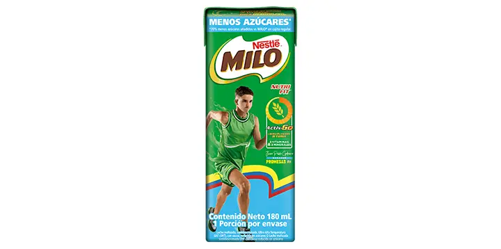 Presentación de MILO® NUTRI-FIT® en cajita para disfrutar del sabor de la cocoa
