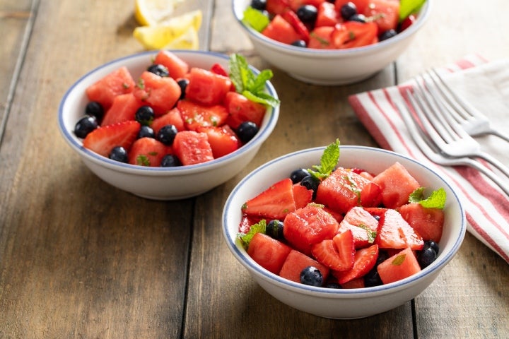Fresas picadas para una lonchera nutritiva