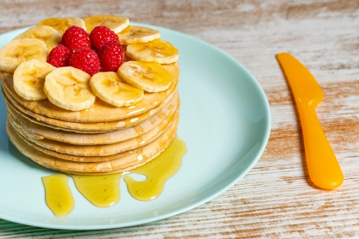 Pancakes de avena y banano (Sin harina) Pancakes de avena y banano (Sin harina)