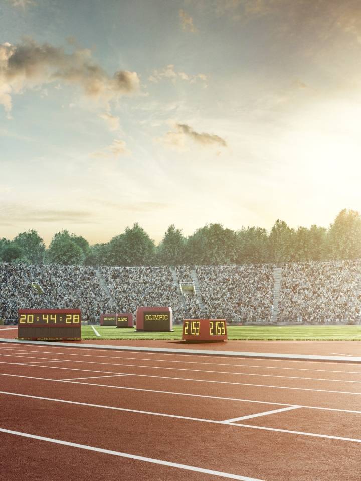 Cancha de competencias en atletismo